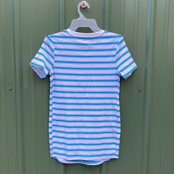 Maternity Super Soft Stretch Short Sleeve Striped Lightweight Shirt Size S - Picture 3 of 4